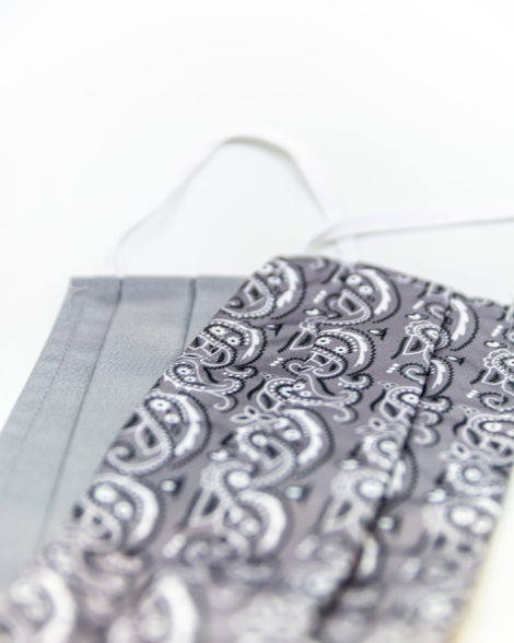 Gray mask-Gray paisley pattern mask