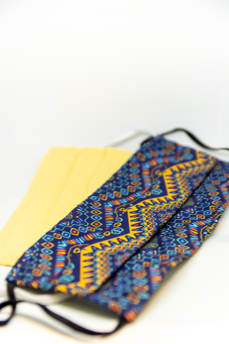 Yellow mask-African pattern mask